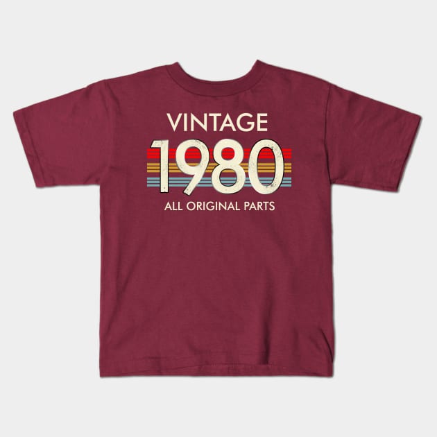 Vintage 1980 All Original Parts Kids T-Shirt by louismcfarland